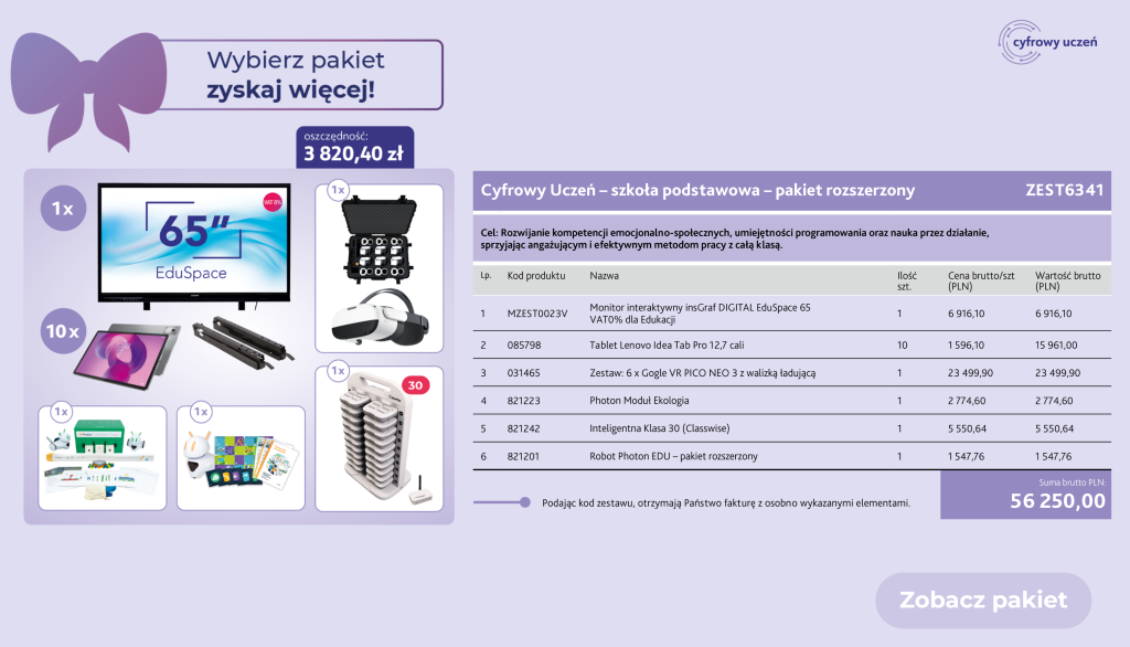 Zestaw gotowy dla przedszkola Cyfrowy Uczeń 6341