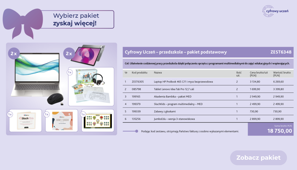 cyfrowy uczen zestaw gotowy dla przedszkola